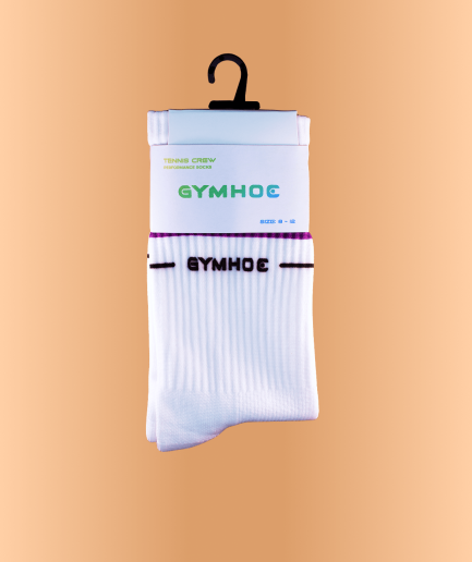 Rainbow White Tennis Crew Performance Socks